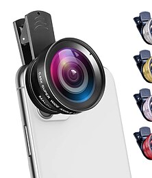 cheap -2 IN 1 Phone Camera Lens 0.45x Super Wide Angle 12.5x Macro HD Camera Lens For iPad iPhone 14 13 12 11 Pro Max Samsung Android Pixel Huawei