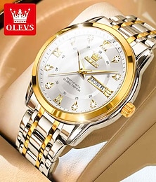 cheap -OLEVS Quartz Watch for Men Luxury Diamonds Gold Watch Waterproof Luminous Stainless steel Business Men's Quartz Watch Mens Watch