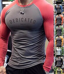 preiswerte -Herren Funktionsshirt Laufshirt Sport Top Langarm Grundschicht Sportlich Athlässigkeit Atmungsaktiv Feuchtigkeitsabsorbierend Weich Fitness Fitnesstraining Laufen Sportbekleidung Sportkleidung