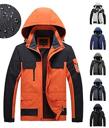 voordelige -Voor heren Waterdicht wandeljack Regenjack Wandelwindjack Buitenshuis waterdicht Winddicht Ademend Sneldrogend Overkleding Trenchcoat Kleding Bovenlichaam Jagen Vissen Klimmen Ivoorwit Zwart Oranje