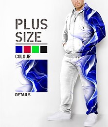 economico -Per uomo Grafico Blocco di colori 2 pezzi Set di felpe 3D Felpa con Cappuccio Tuta Manica Lunga Pantaloni lunghi Con Cappuccio Moda Designer Casual Quotidiano Sportivo Uscire Stampa 3D Primavera