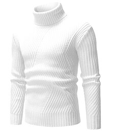 abordables -Hombre Abrigo de cuello alto Suéter de punto Tejer De Punto Color sólido Cuello Alto Elegante Casual Diario Ropa Otoño Invierno Negro Gris Ligero S M L