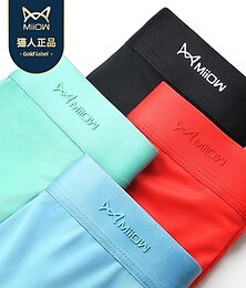 cheap -Men's 1PC Boxer Briefs Underwear Silk Boxers Basic Breathable Straps Ice Silk Solid / Plain Color Medium green Medium blue