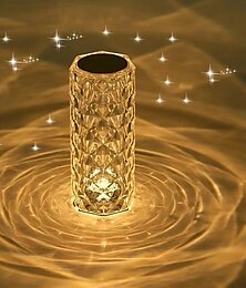 abordables -lampe de table en cristal rose lumière projecteur LED 3 couleurs tactile réglable atmosphère romantique diamant lumière USB tactile veilleuse pour bar, chambre à coucher, cadeau de Noël