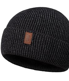 abordables -Hombre Sombrero de Beanie Gorro de lana Sombreros de invierno Negro Rojo Algodón De Punto Básico Contemporáneo moderno Ropa Cotidiana Vacaciones Color sólido/liso Materiales Ligeros Conveniente