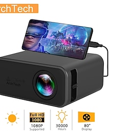 cheap -ArchTech YT500 LED Mini Projector 320x240 Pixels Supports 1080P USB Audio Portable Home Media Vid Home Theater Video Beamer VS YG300