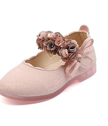 cheap -Girls' Flats Daily Dress Shoes Flower Girl Shoes Princess Shoes PU Big Kids(7years +) Little Kids(4-7ys) School Wedding Party Dancing Flower Pink off-white Fall Spring