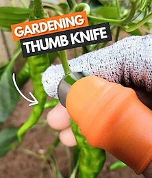 お買い得  -シリコーンサムナイフフィンガープロテクター野菜収穫ナイフ植物ブレードはさみカッティングリングガーデングローブ