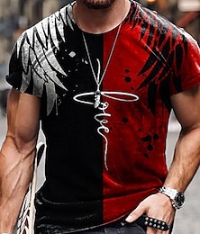 billige -Herre T-shirt T-Shirts Christian T-shirts Grafisk Farveblok Rund hals Tøj 3D-udskrivning Afslappet Daglig Kortærmet 3D-udskrivning Designer Letvægt Komfort