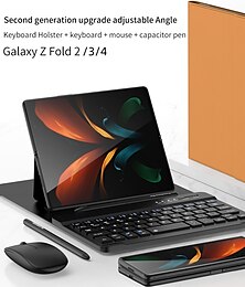 billige -telefon Etui Til Samsung Galaxy Z-brett 7 Z Brett 6 Z Fold 5 Z Fold 4 Z Fold 3 Z Fold 2 Bakdeksel Støtdempende ramme Flipp med tastatur Ensfarget PC