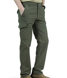 お買い得  -男性用 カーゴパンツ ズボン 弾性ウエスト 6ポケット 平織り 履き心地よい アウトドア 日常 お出かけ ファッション ストリートファッション ブラック アーミーグリーン