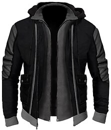 economico -Per uomo Felpa con cappuccio e zip Felpa con cappuccio a zip intera Giacca felpata Soprabiti Nero Grigio chiaro Grigio scuro Con cappuccio Color Block Zip Up Cerniera Tasche Sportivo Giornaliero Sport