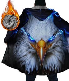 Χαμηλού Κόστους -Ανδρικά Ζώο Γραφικά Σχέδια Αετός Χειμερινό παλτό Μπουφάν fleece Παλτό Διατηρείτε Ζεστό Άνετο Αναπνέει Μοντέρνα Κομψό στυλ street Αθλητισμός Αθλήματα & Ύπαιθρος Καθημερινά Ρούχα Εξόδου