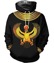 abordables -Divinités égyptiennes antiques Dieu Oeil d'Horus Sweat à capuche Dessin Animé Manga Animé 3D Poche avant Art graphique Pour Couple Homme Femme Adulte Impression 3D