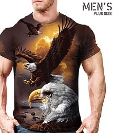 preiswerte -Herren Übergröße T Shirt Groß und hoch Graphic Rundhalsausschnitt Bedruckt Kurzarm Frühling Sommer Vintage Strassenmode Komfortabel Casual Sport Oberteile