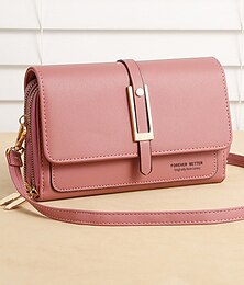 economico -Per donna Portafogli Borsa per cellulare Borsa a tracolla Pelle PU Quotidiano Uscire Cerniera Semplice Nero Rosa Rosa polverosa