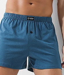 abordables -Hombre Ropa de salón Pantalones cortos de pijama Plano Casual Confort Hogar Diario Cama Algodón Transpirable Suave Cintura elástica Primavera Verano Negro Azul Piscina
