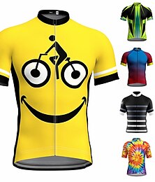 abordables -Homme Maillot Velo Cyclisme Manche Courte Cyclisme Maillot Top avec 3 poches arrière VTT Vélo tout terrain Vélo Route Respirable Séchage rapide Evacuation de l'humidité Bandes Réfléchissantes Noir