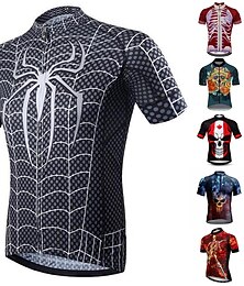 baratos -CAWANFLY Homens Camisa para Ciclismo Manga Curta Moto Camiseta Camisa / Roupas Para Esporte Blusas com 3 bolsos traseiros Ciclismo de Estrada Ciclismo Respirável Secagem Rápida Confortável Preto