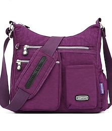 billiga -Dam Crossbody-väska Nylon Utomhus Dagligen Utekväll Vattentät Ensfärgat Mandel Havsblått Elegant svart