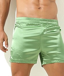 levne -Pánské Společenské oblečení Pyžamové šortky Bez vzoru Na běžné nošení Pohodlné Domů Denní Postel Polyester Prodyšné Yumuşak Elastický pas Jaro Léto Bledě růžová Černá