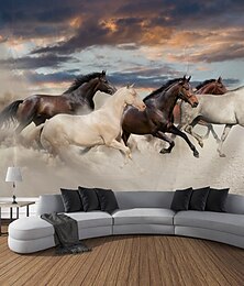 halpa -juokseva hevonen seinä tapetry art koristeellinen viltti verho riippuva perhe makuuhuone olohuoneen koristelu