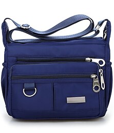 Χαμηλού Κόστους -Γυναικεία τσάντα ώμου crossbody από νάιλον σε σκούρο μπλε χρώμα – ανθεκτική τσάντα ώμου με πολλές τσέπες για δουλειά, ταξίδια και καθημερινή χρήση
