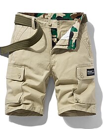 ieftine -Bărbați Pantaloni Scurți Cargo Pantaloni Scurți Multi Buzunare Picior drept Imprimeu Mată Confort Purtabil Lungimea genunchiului În aer liber Zilnic Sport Stilat Negru Albastru piscină