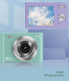 billige -digitalkamera 1080p 48 megapiksler vlogging-kamera med 16x zoom minikameraer videoopptaker videokamera for nybegynnere Julebursdagsgave