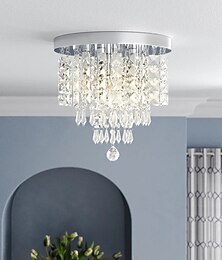 abordables -Luz de techo de 30 cm, candelabro de cristal led, luz de pasillo, luz de pasillo de entrada, galvanizada, moderna, 220-240v