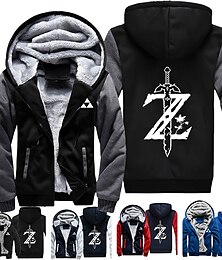abordables -LA légende de Zelda Triangle Sweat à capuche Anime Pardessus Animé Art graphique Pour Couple Homme Femme Adulte Estampage à chaud Casual Quotidien