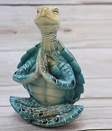 お買い得  -カメの彫刻 |仏のための平和瞑想ウミガメ像の装飾 |中庭の家のパティオ、芝生、庭の瞑想のウミガメ ミニチュア置物コレクション