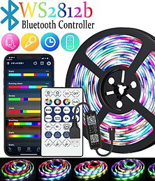 זול -רצועת led 1m-30m rgbic ws2812b bluetooth אפליקציית שליטה באפליקציית רודף אורות גמיש סרט דיודה סרט טלוויזיה תאורה אחורית חדר לקשט