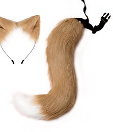 olcso -anime róka fül macska lány plüss fejpánt farok szobalány öltözködés farsangi farsangi parti jelmez cosplay kiegészítők