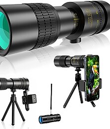 baratos -Telescópio monocular hd de 10-30040mm com adaptador de smartphone lente bak4 prisma fmc monocular para observação de estrelas observação de pássaros caça acampamento jogo de futebol assistindo