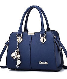 baratos -Mulheres Bolsa de Mão Bolsa crossbody Bolsa de ombro Couro PU Escritório Diário Pingente Corrente Côr Sólida Vinho Preto Azul Real