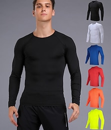economico -Per uomo T-shirt Compressione T-shirt da corsa Manica lunga Livello Base Sportivo Athleisure Autunno Elastene Traspirante Asciugatura rapida Elasticizzato Corsa Jogging Addestramento abbigliamento