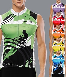 abordables -ILPALADINO Hombre Maillot de Ciclismo Sin Mangas Bicicleta Maillot Camiseta con 3 bolsillos traseros Resistente a los rayos UV Transpirable Bandas Reflectantes Compresión Amarillo Rojo Azul Piscina