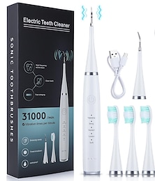 billige -3 i 1 smart elektrisk tannbørstesett med 5 børstehoder tannpleieartefakt dyprengjøring ipx7 vanntett reisebleking sensitiv innenlands premium motetannbørstegavepakke