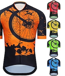 abordables -Hombre Maillot de Ciclismo Manga Corta Bicicleta Maillot Camiseta con 3 bolsillos traseros MTB Bicicleta Montaña Ciclismo Carretera Transpirable Secado rápido Dispersor de humedad Bandas Reflectantes