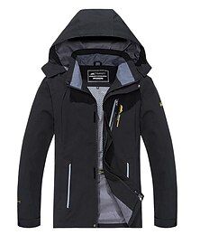 preiswerte -Herren Wasserdichte Wanderjacke Regenjacke Windjacke für Wanderer Draussen Patchwork Wasserdicht Tragbar Atmungsaktiv antistatisch Oberbekleidung Regenmantel Trench Coat Campen und Wandern Angeln