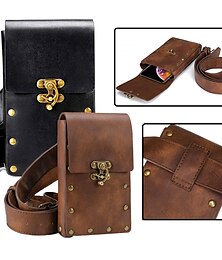 Χαμηλού Κόστους -θήκη ζώνης τσάντα μέσης fanny pack μεσαιωνική vintage δερμάτινη θήκη θήκη κινητού θήκη μεταφοράς ζώνη τσάντα τσέπη casual πεζοπορία φεστιβάλ αναγέννησης faire κοστούμι ταξιδιωτικό πορτοφόλι messenger