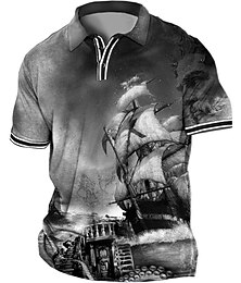 preiswerte -Herren Übergröße Poloshirt Groß und hoch Grafik-Drucke Umlegekragen Bedruckt Kurzarm Frühling Sommer Sport Modisch Strassenmode Designer Outdoor Strasse Oberteile