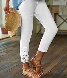 olcso -női leggings egyszínű fekete fehér divatos bokáig érő alkalmi napi