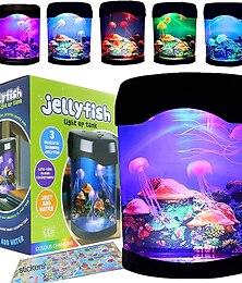 זול -טנק מדוזה עולם ימי שחיית אור אור LED אקווריום צבעוני אורות לילה מנורת ילדים אורות דקורטיביים