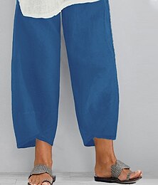 cheap -Women's Chinos Capri shorts Plus Size Polyester Pocket Baggy Calf-Length Black Spring