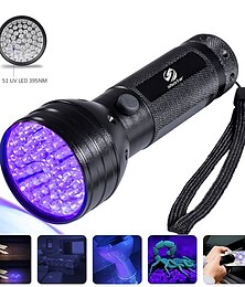 ieftine -lanterne cu led uv în aer liber 51 led-uri 395 nm lampă cu lanternă ultravioletă detector de lumină neagră pentru pete de urină pentru câini și ploșnițe