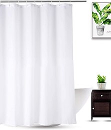 abordables -Doublure de rideau de douche blanche doublure de douche en tissu lesté hydrofuge blanc pour spa d'hôtel de salle de bain, inodore, lavable