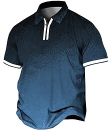 economico -Per uomo Plus Size POLO Grande e alto Stampe astratte Collo ripiegabile Pulsante Manica corta Primavera estate Sportivo Di tendenza Streetwear Originale Esterno Strada Top