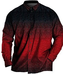 preiswerte -Herren Übergröße Hemd Groß und hoch Grafikdrucke Umlegekragen Knöpfe Langarm Frühling & Sommer Sport Mode Streetwear Designer Outdoor Urlaub Oberteile